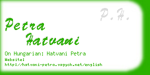 petra hatvani business card